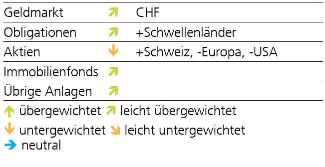 grafik aktuelle anlagestrategie