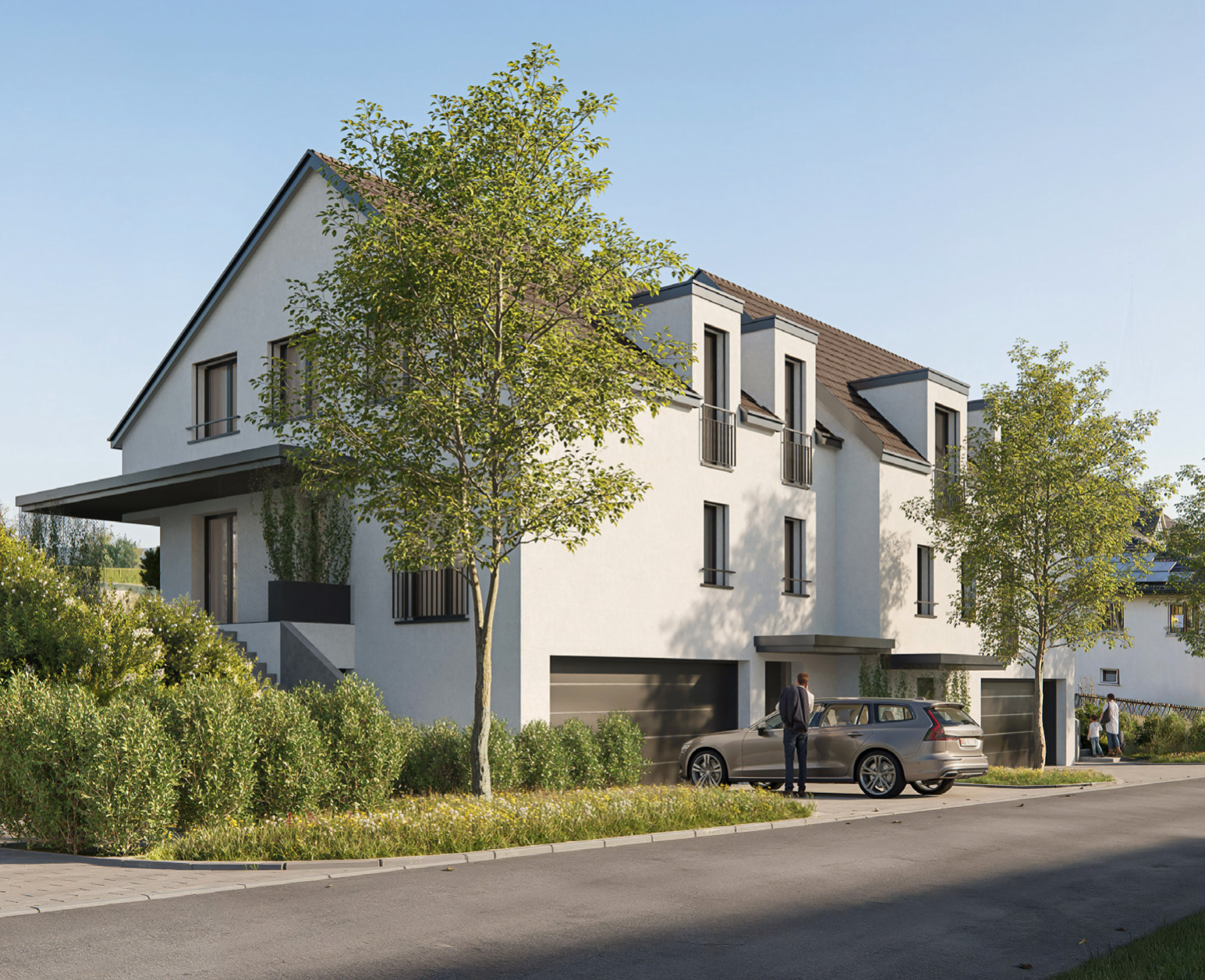 Doppeleinfamilienhäuser am Brikenweg in Bünzen